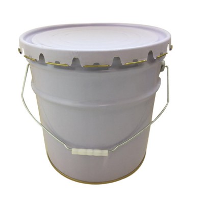 Hot Sale 5 gallon white tin pail cube for paint with flower lid