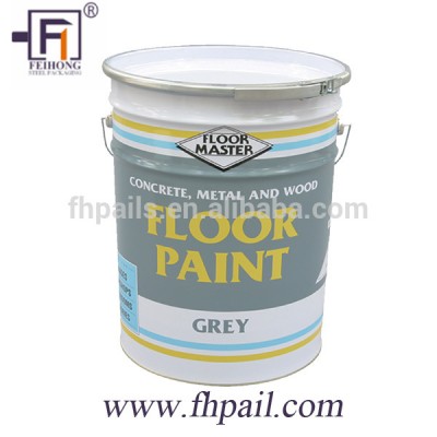 5/10/15/20L metal paint pail with cover and handle