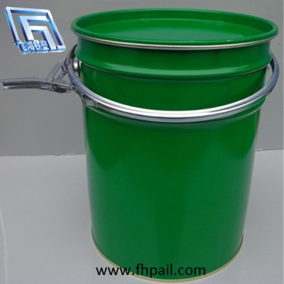 10 liters steel metal tin paint pail with lid lock ring