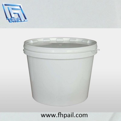 yellow color 5 gallon plastic bucket with metal handles and lids with sealing strip