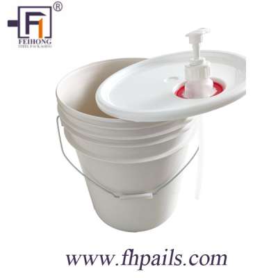 Eco-friendly 5 Gallon PP Material Plastic Bucket with Pump Lid for Liquid