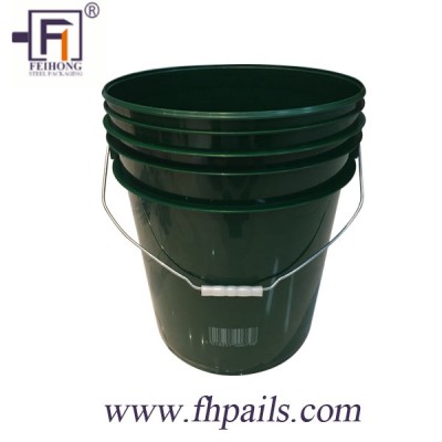 Eco Friendly 16L Cylindrical Plastic Bucket for Coating/ Glue with Metal Handle